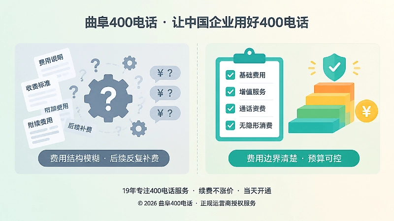 对比式扁平插画：费用结构模糊与费用边界清楚两种情形对照
